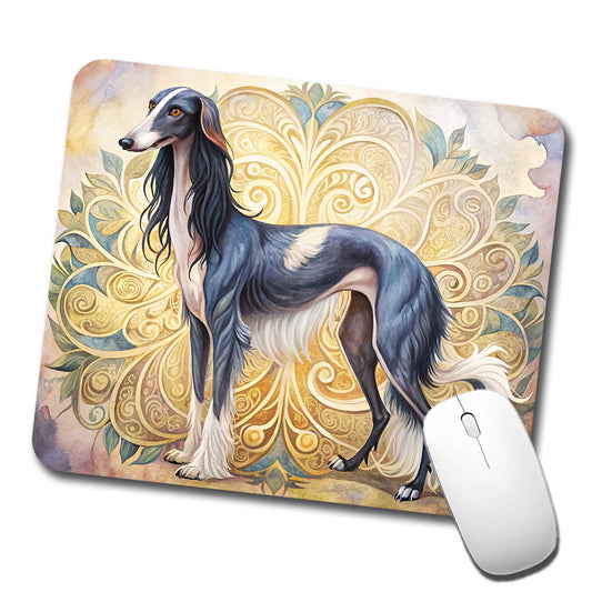 Saluki Dog Art Nouveau Low Profile Mouse Pad Mat