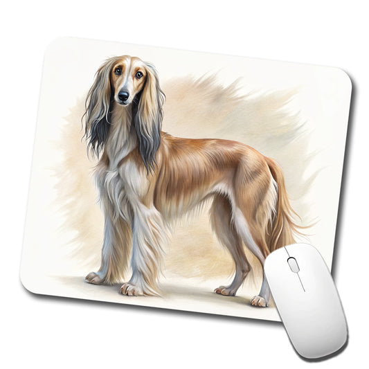 Saluki Dog Illustration Low Profile Mouse Pad Mat