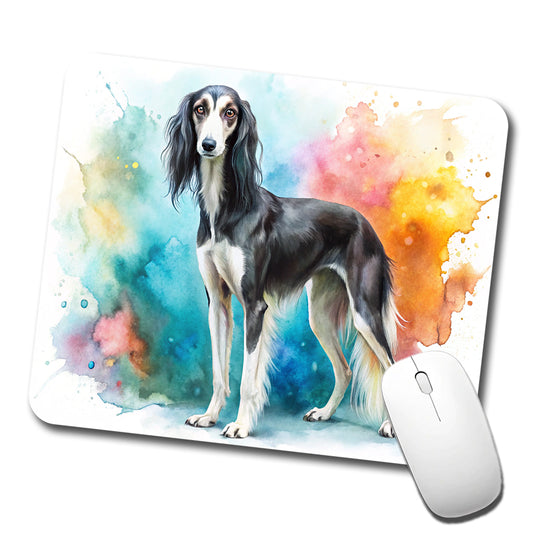 Saluki Dog Watercolor Style Low Profile Mouse Pad Mat