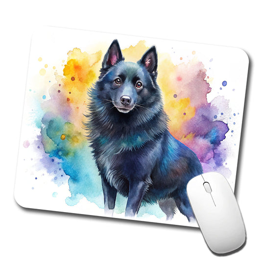 Schipperke Dog Watercolor Style Low Profile Mouse Pad Mat