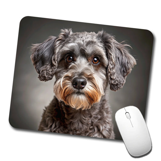 Schnoodle Dog Photo Low Profile Mouse Pad Mat