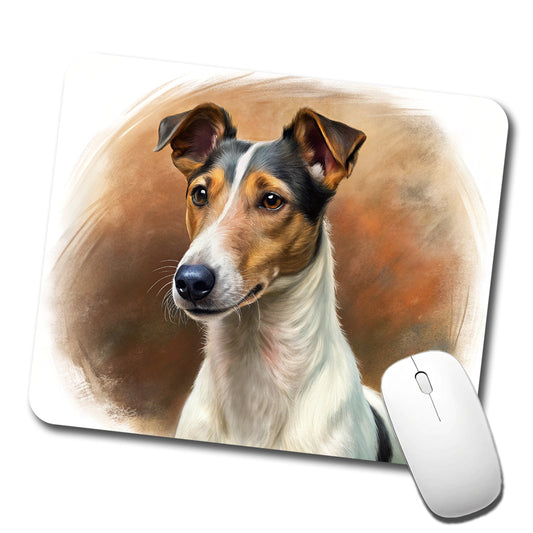 Smooth Fox Terrier Dog Illustration Low Profile Mouse Pad Mat