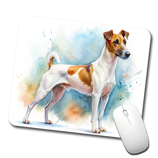 Smooth Fox Terrier Dog Watercolor Style Low Profile Mouse Pad Mat