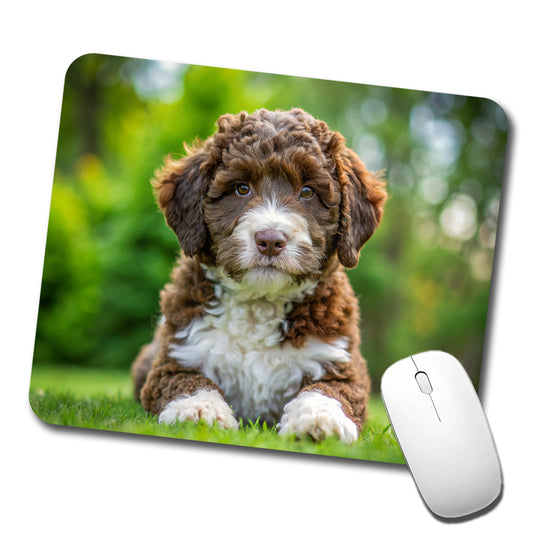 Spanish Water Dog Puppy Photo Low Profile Mouse Pad Mat