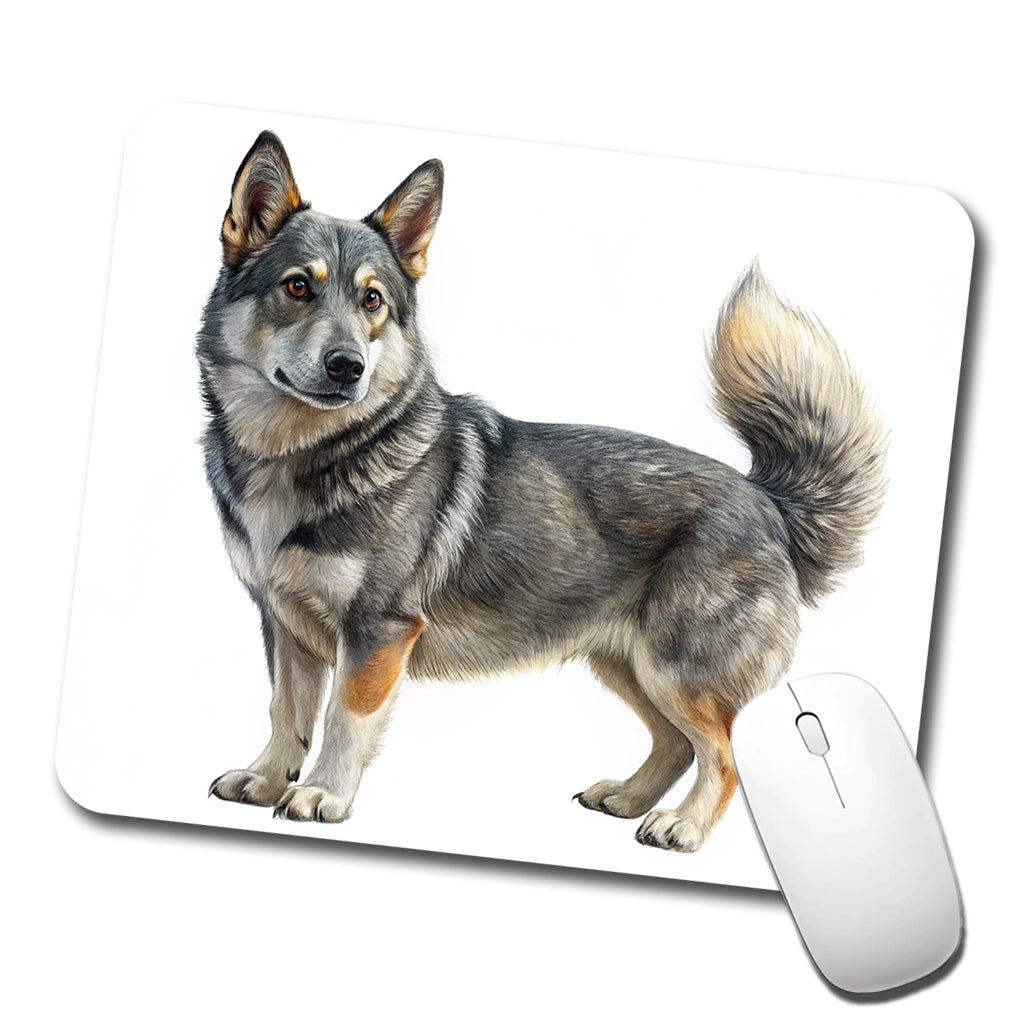 Swedish Vallhund Dog Illustration Low Profile Mouse Pad Mat