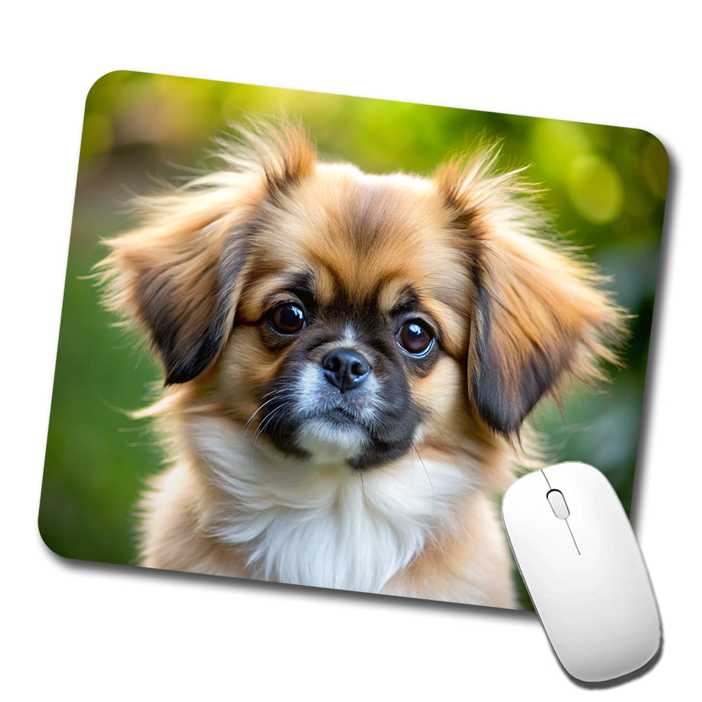 Tibetan Spaniel Dog Puppy Photo Low Profile Mouse Pad Mat