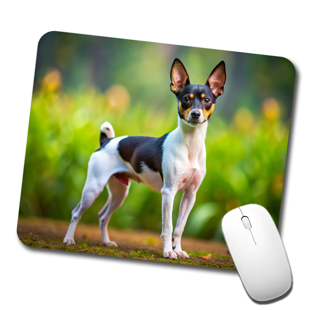 Toy Fox Terrier Dog Photo Low Profile Mouse Pad Mat