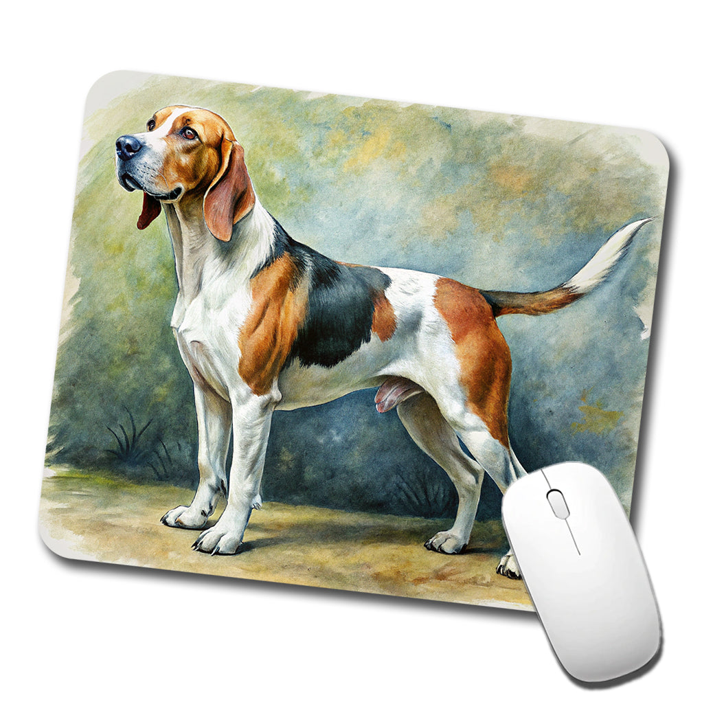 Treeing Walker Coonhound Dog Illustration Low Profile Mouse Pad Mat
