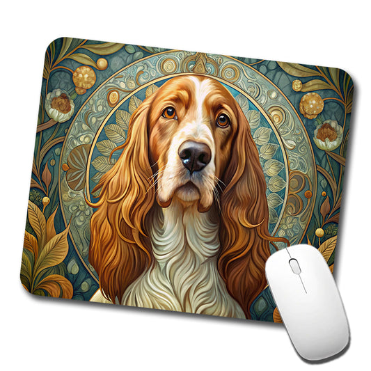 Welsh Springer Spaniel Dog Art Nouveau Low Profile Mouse Pad Mat