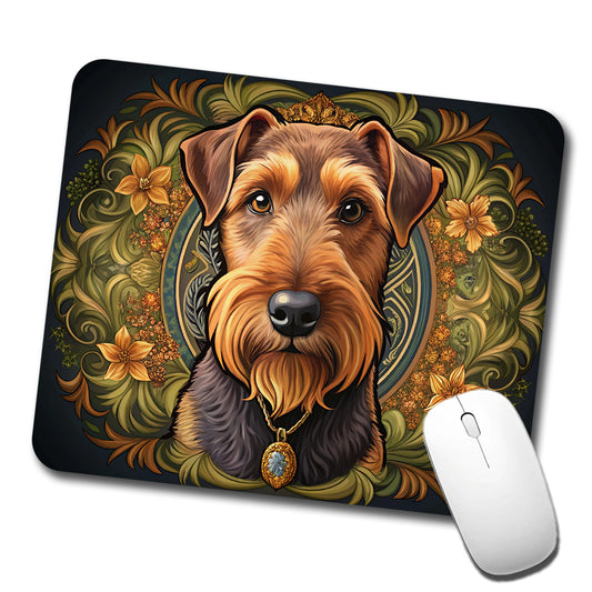 Welsh Terrier Dog Art Nouveau Low Profile Mouse Pad Mat