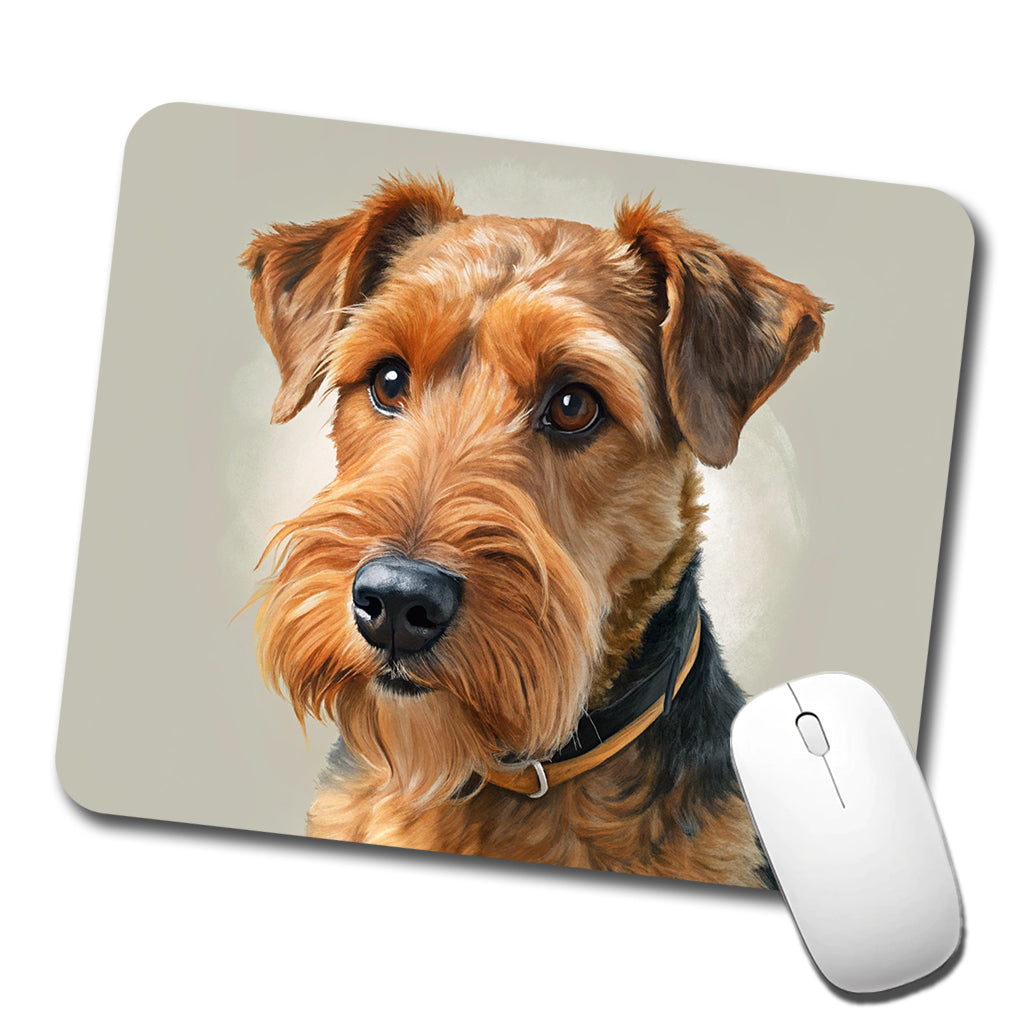 Welsh Terrier Dog Illustration Low Profile Mouse Pad Mat