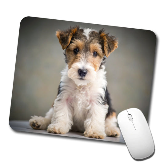 Wire Fox Terrier Dog Puppy Photo Low Profile Mouse Pad Mat