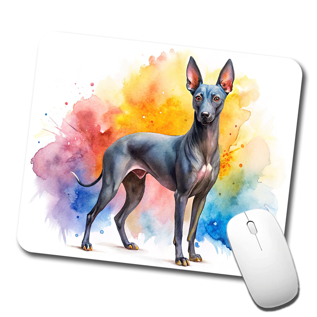 Xoloitzcuintli Xolo Mexican Hairless Dog Watercolor Style Low Profile Mouse Pad Mat