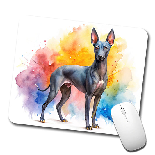 Xoloitzcuintli Xolo Mexican Hairless Dog Watercolor Style Low Profile Mouse Pad Mat