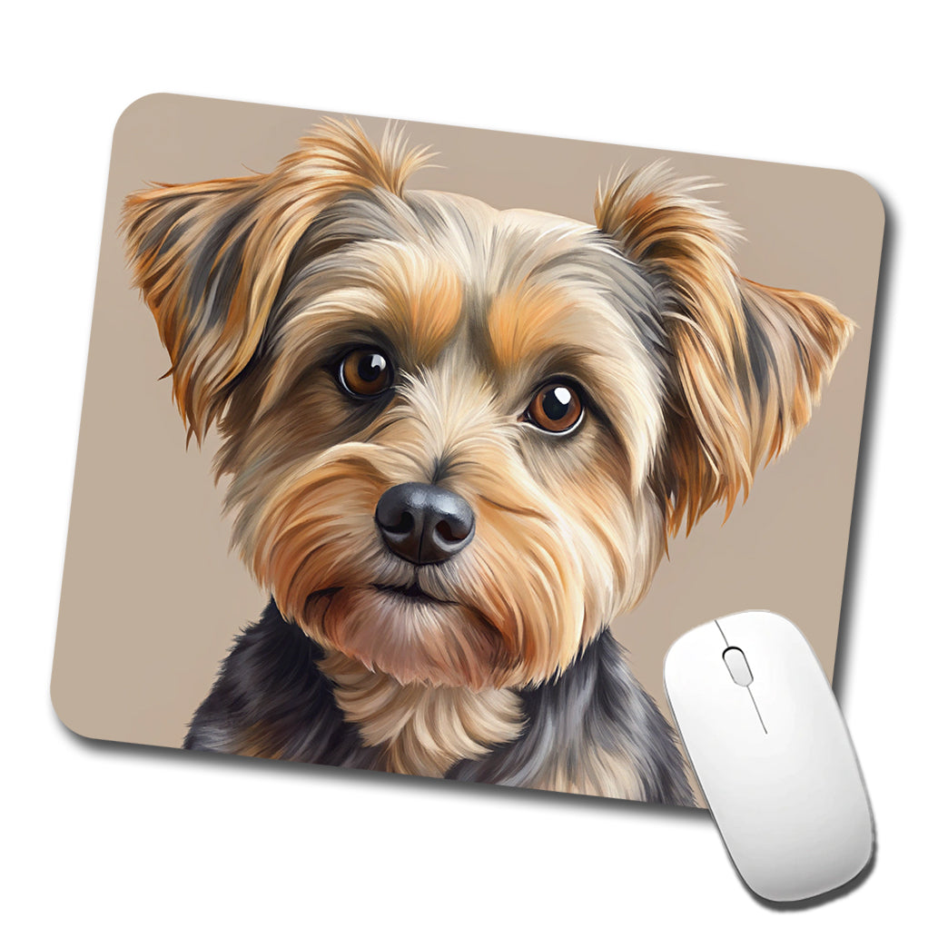Yorkipoo Dog Illustration Low Profile Mouse Pad Mat