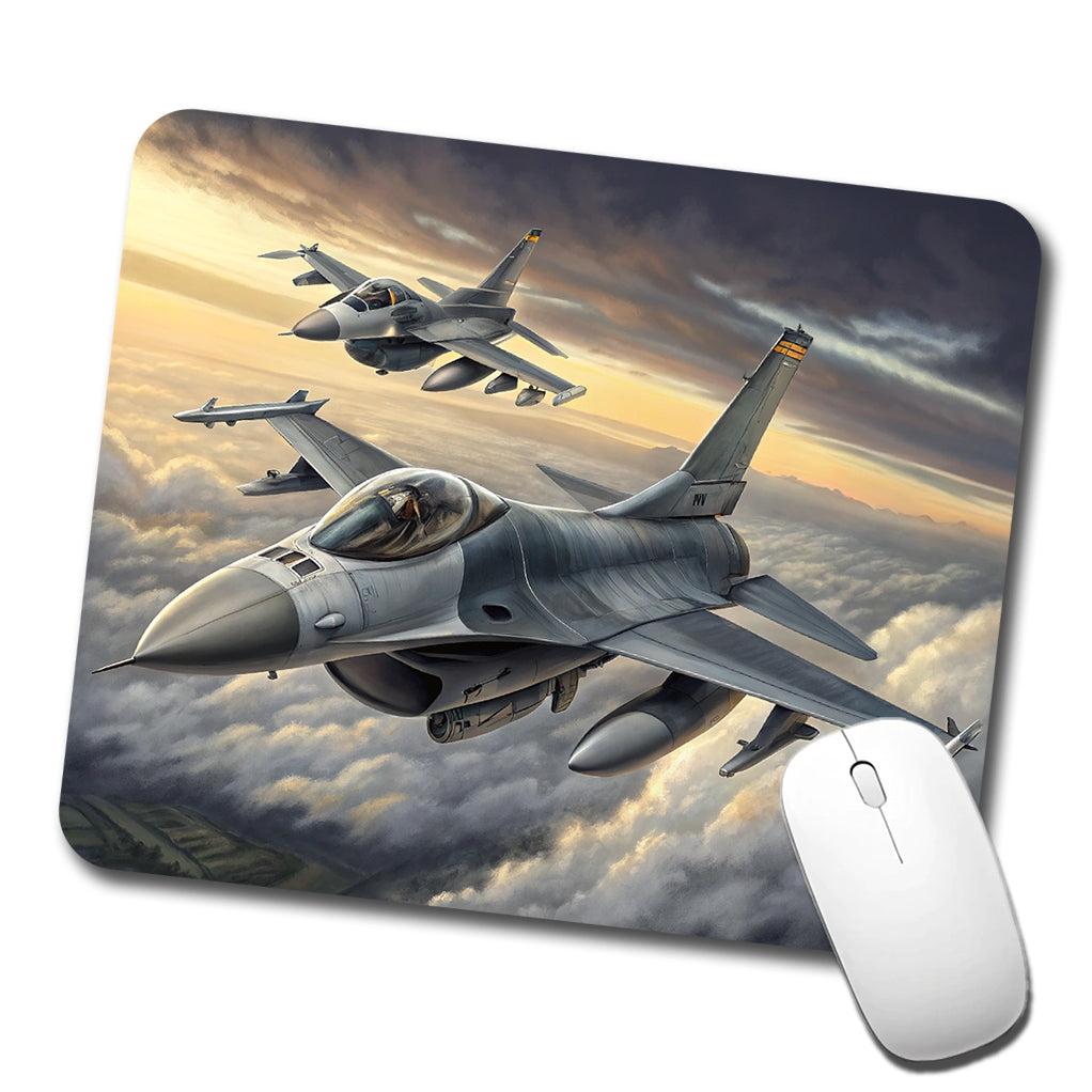 F-16 Fighting Falcon Viper Planes Flying In Formation Low Profile Mouse Pad Mat