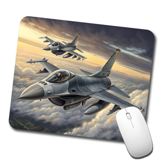 F-16 Fighting Falcon Viper Planes Flying In Formation Low Profile Mouse Pad Mat