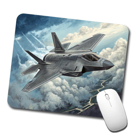 F-35 in Cloudy Sky US Air Force Navy Marines Plane Low Profile Mouse Pad Mat