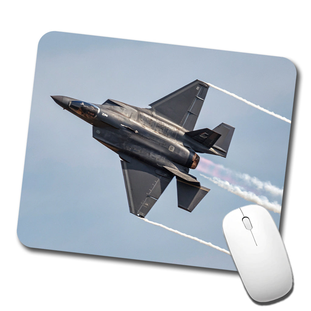 F-35 Plane Afterburners Streaking Through Sky Low Profile Mouse Pad Mat
