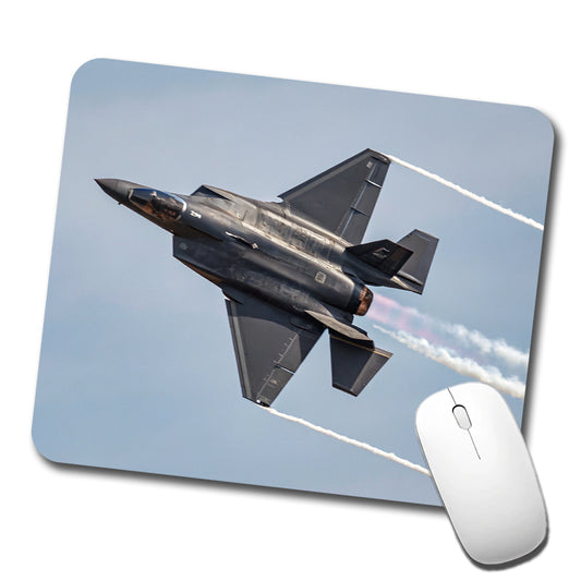 F-35 Plane Afterburners Streaking Through Sky Low Profile Mouse Pad Mat