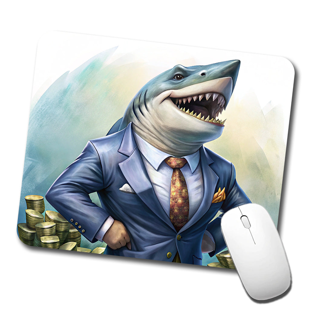 Funny Business Loan Shark Wearing A Suit With Money Low Profile Mouse Pad Mat