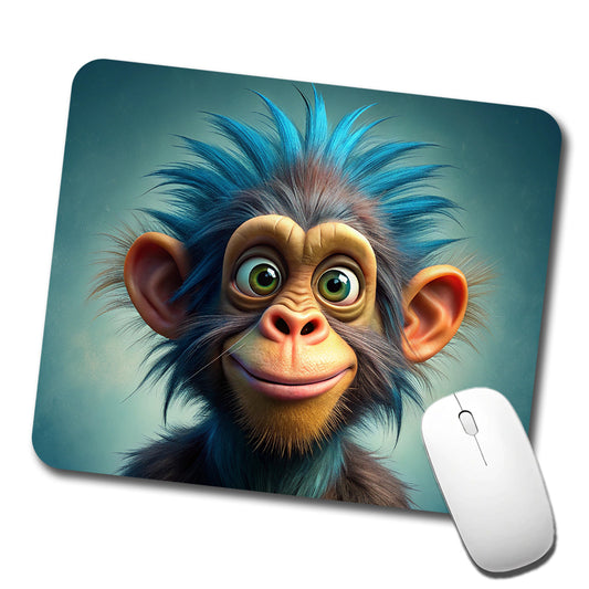 Funny Funky Crazy Monkey Low Profile Mouse Pad Mat