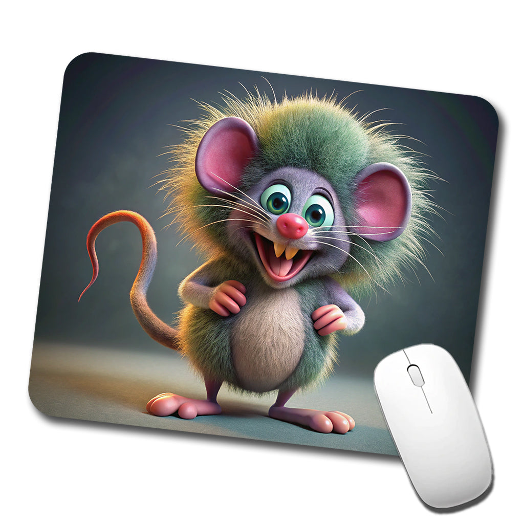 Funny Funky Crazy Mouse Low Profile Mouse Pad Mat