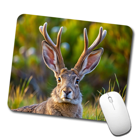 Jackalope In The Wild Low Profile Mouse Pad Mat
