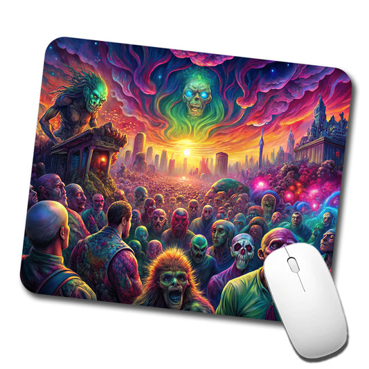Psychedelic Zombie Outbreak Low Profile Mouse Pad Mat