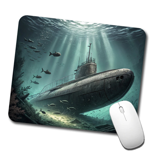 WWII Submarine Submerged Underwater Low Profile Mouse Pad Mat