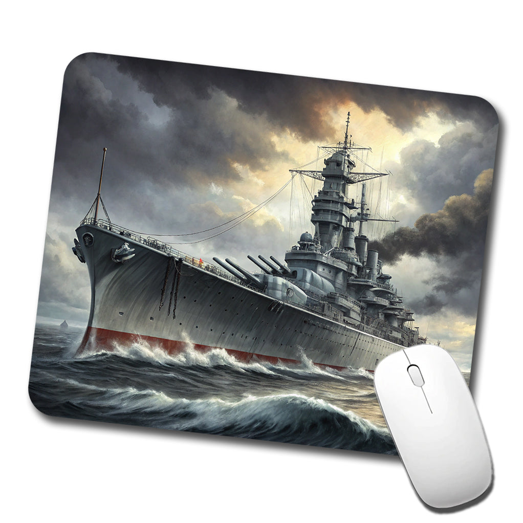 WWII Yamato-Class Battleship At Sea Low Profile Mouse Pad Mat