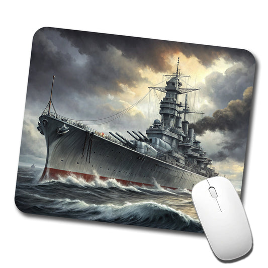 WWII Yamato-Class Battleship At Sea Low Profile Mouse Pad Mat