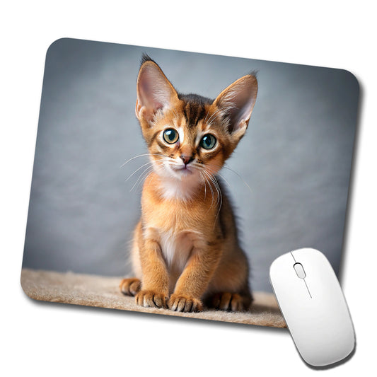 Abyssinian Cat Kitten Photo Low Profile Mouse Pad Mat
