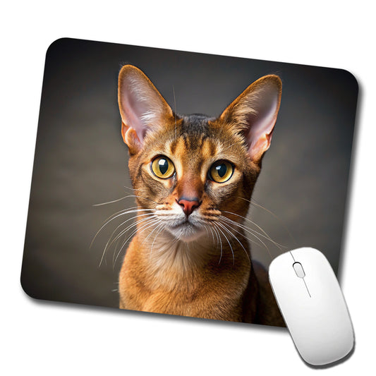 Abyssinian Cat Photo Low Profile Mouse Pad Mat