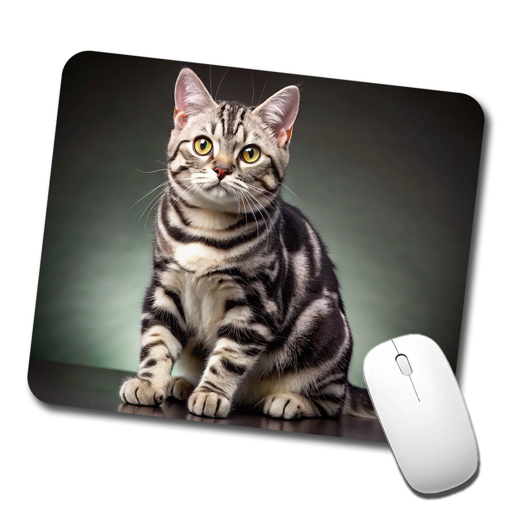 American Shorthair Cat Photo Low Profile Mouse Pad Mat