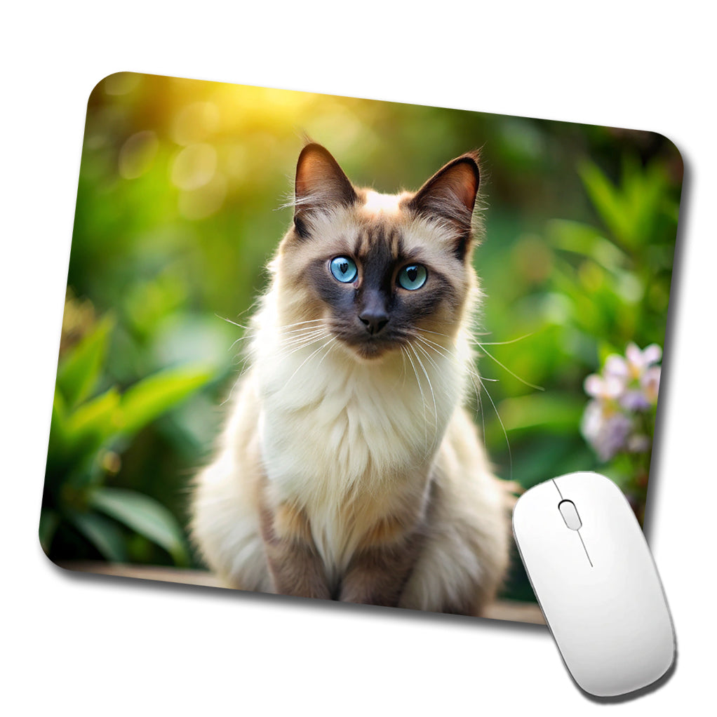 Balinese Cat Photo Low Profile Mouse Pad Mat