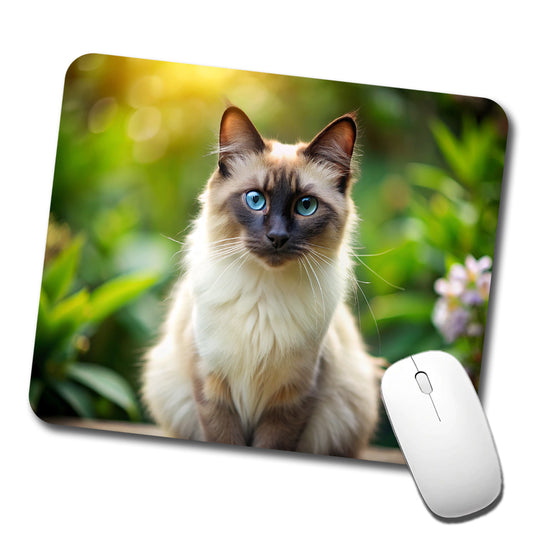 Balinese Cat Photo Low Profile Mouse Pad Mat