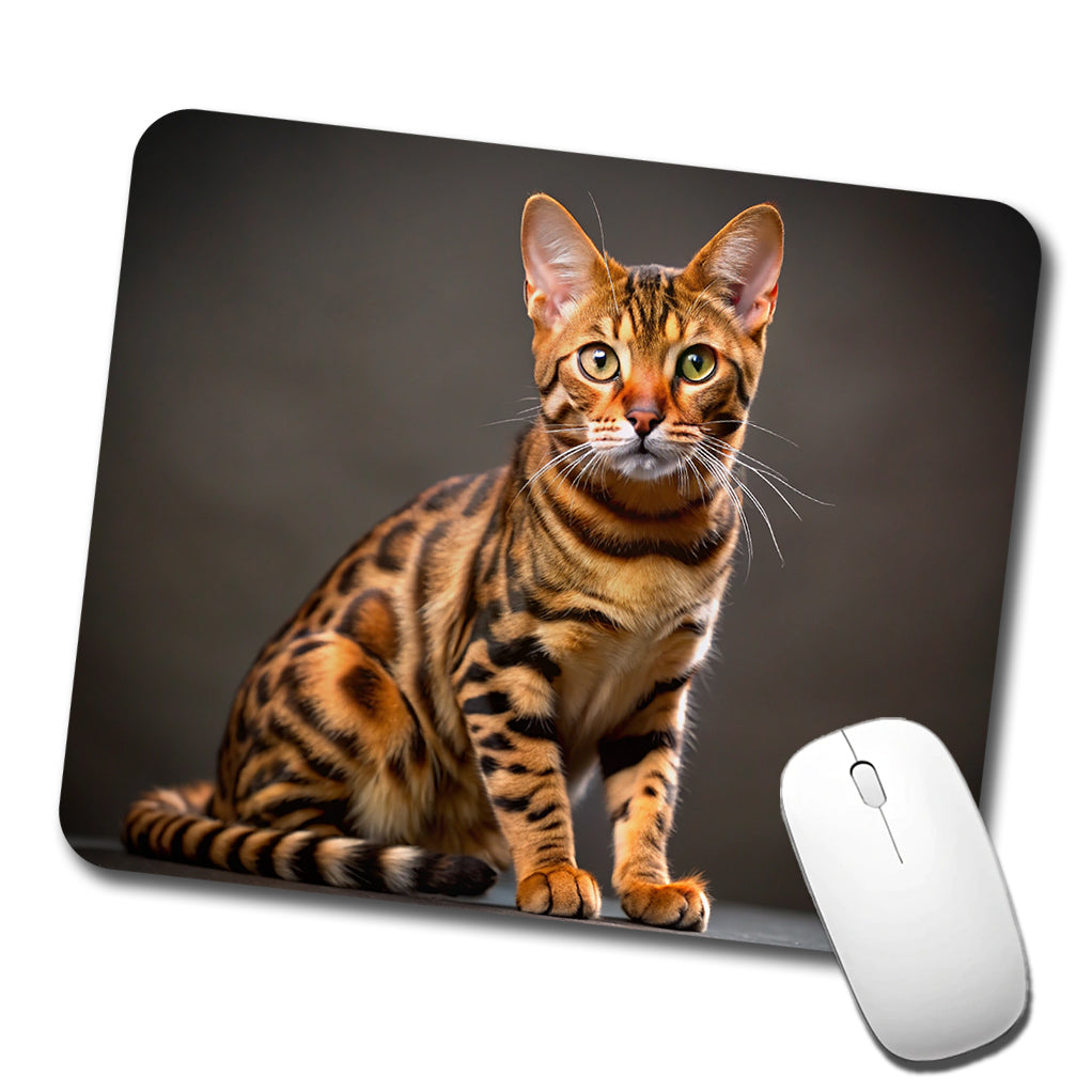 Bengal Cat Photo Low Profile Mouse Pad Mat