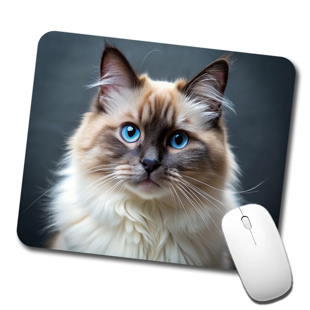 Birman Cat Photo Low Profile Mouse Pad Mat