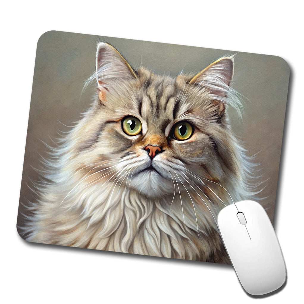 British Longhair Cat Illustration Low Profile Mouse Pad Mat