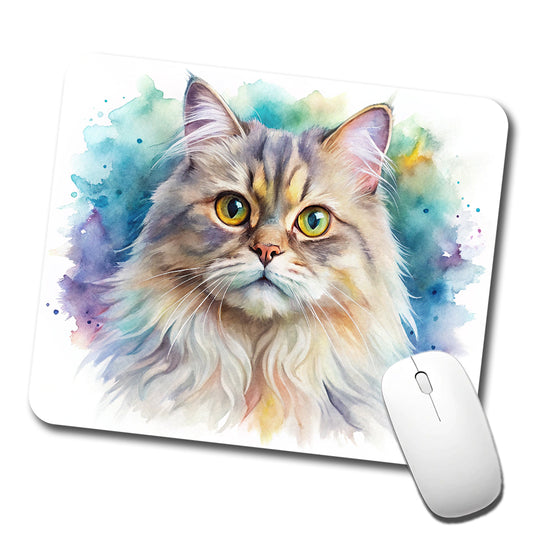 British Longhair Cat Watercolor Style Low Profile Mouse Pad Mat