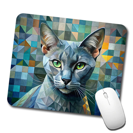 Burmese Cat Abstract Art Low Profile Mouse Pad Mat