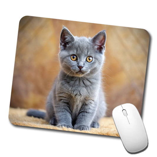 Chartreux Cat Kitten Photo Low Profile Mouse Pad Mat