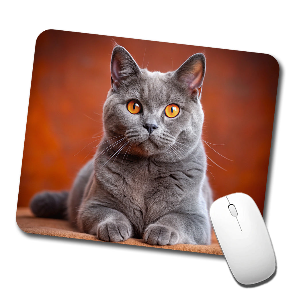 Chartreux Cat Photo Low Profile Mouse Pad Mat