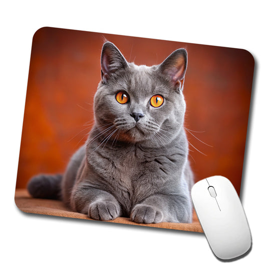 Chartreux Cat Photo Low Profile Mouse Pad Mat