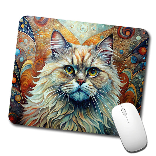 Classic Persian Cat Abstract Art Low Profile Mouse Pad Mat