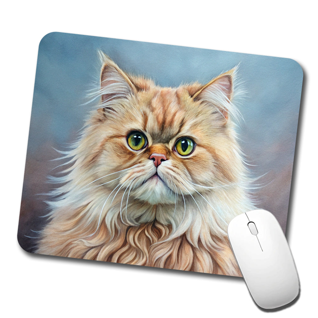 Classic Persian Cat Illustration Low Profile Mouse Pad Mat