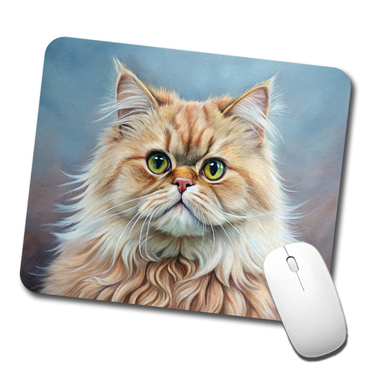 Classic Persian Cat Illustration Low Profile Mouse Pad Mat