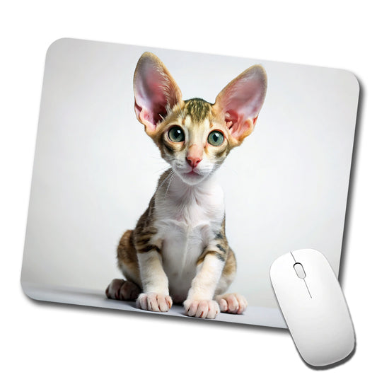 Cornish Rex Cat Kitten Photo Low Profile Mouse Pad Mat