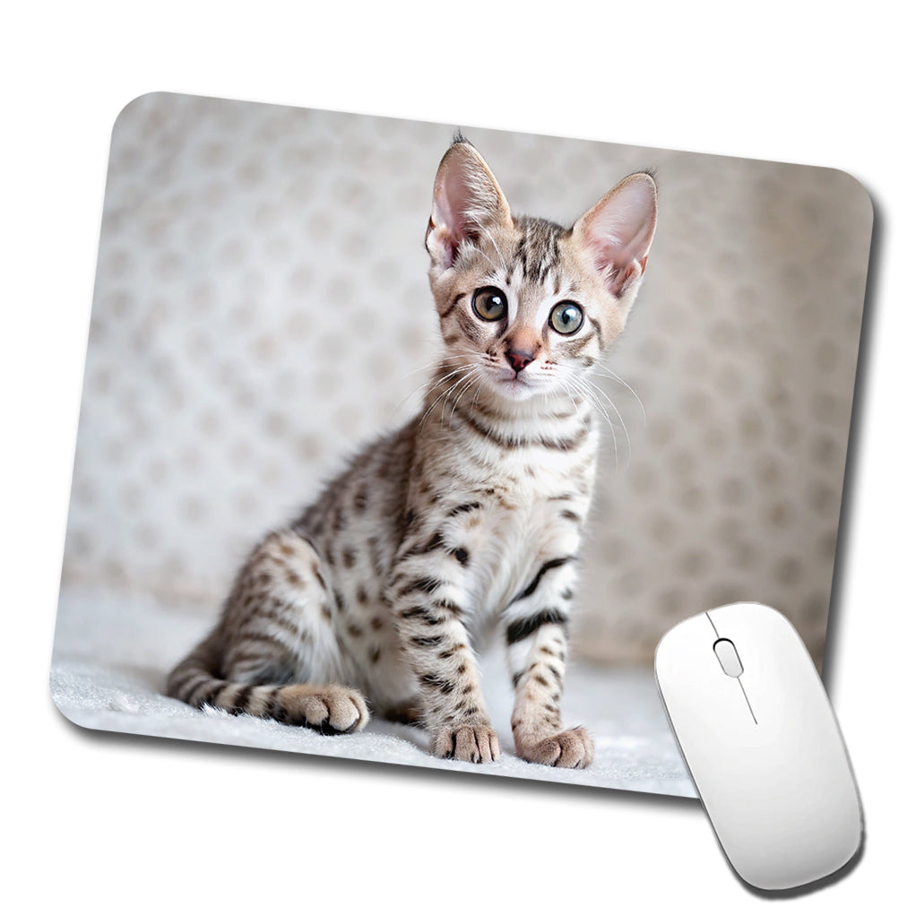 Egyptian Mau Cat Kitten Photo Low Profile Mouse Pad Mat
